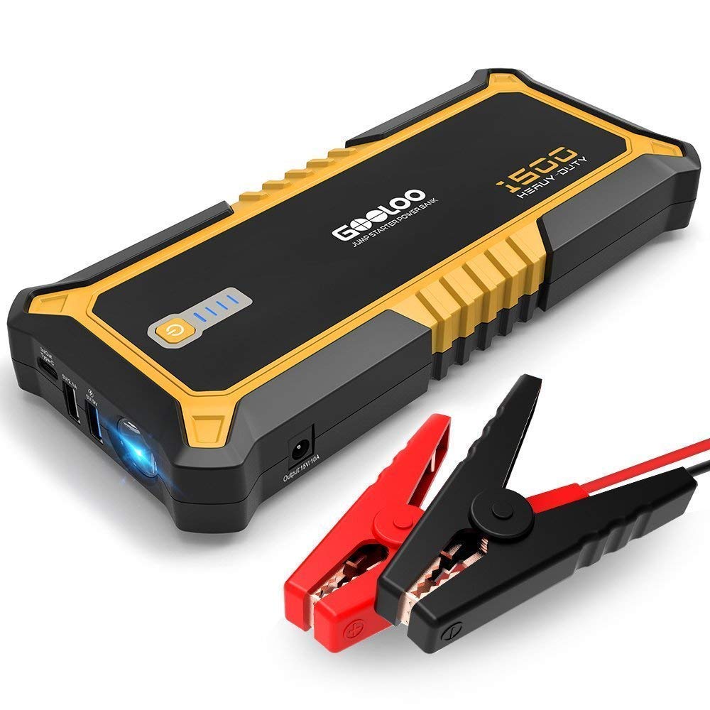 GOOLOO 1500A Peak Car Jump Starter / USB Power Bank with Dual Quick