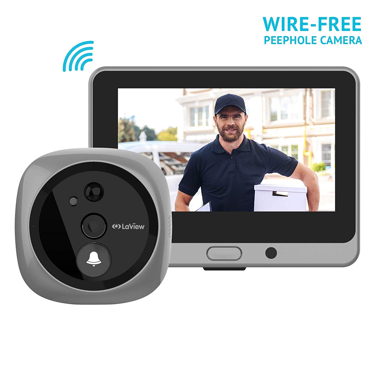 Laview Wire Free Video Doorbell Peephole Camera With Touch Screen