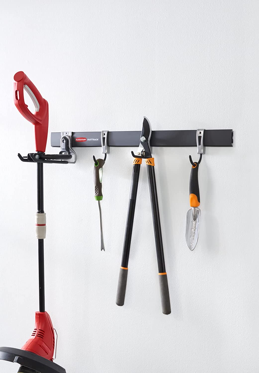 Rubbermaid FastTrack Garage Storage AllinOne Rail & Hook Wall Hanging