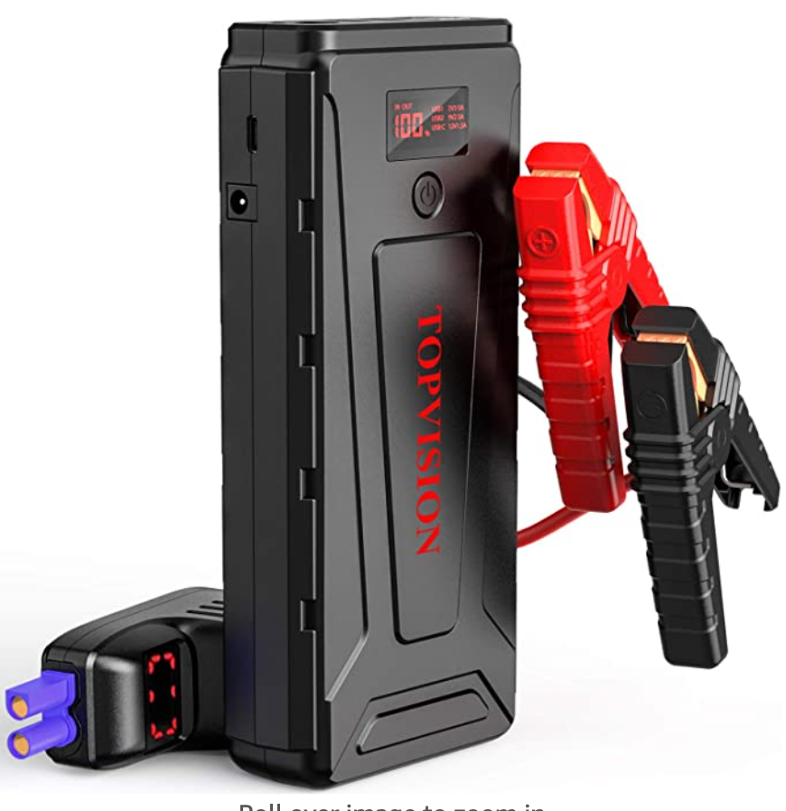 TOPVISION 2200A Peak 21800mAh jump starter - $57.59 after 10% off with promo code TOPVISION at Amazon