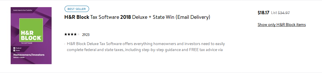 State 2018 Homeowners Investors H R Block Tax Software Deluxe New Sealed Personal Finance Tax Legal Computers Tablets Networking