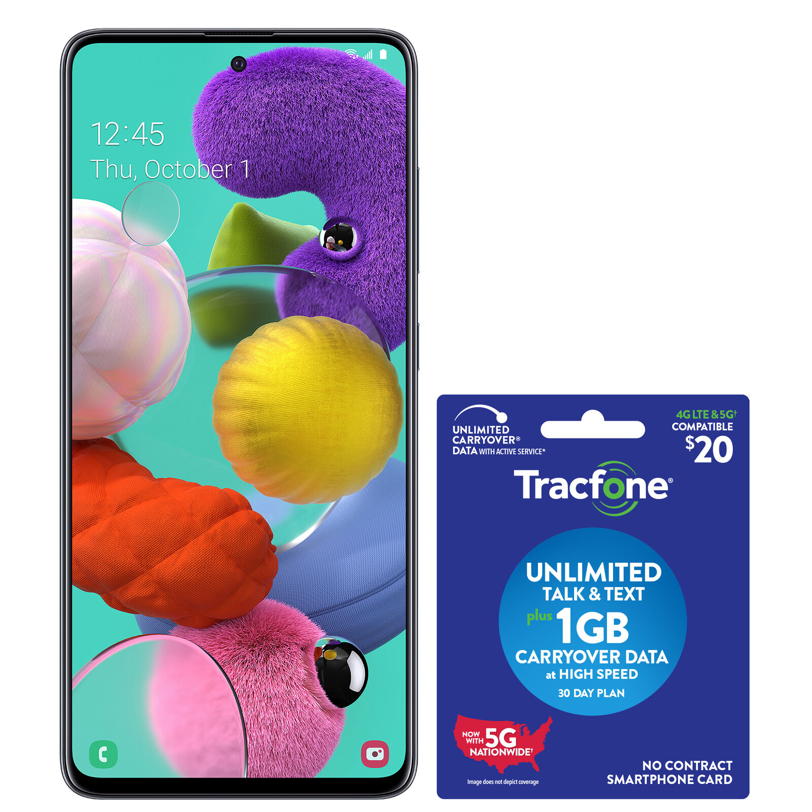 Tracfone Samsung Galaxy A51 + $20 Airtime Card - Excellent Refurbished $79.99