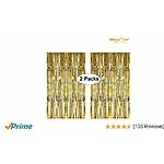 ShiDianYi Tinsel Foil Fringe-Backdrop-6FTX8FT-Gold Metallic Door Window Curtain Party Decoration $6.48 + ship