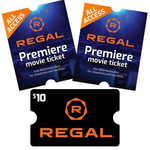 Regal Ultimate Movie Pack - Two Standard All Access E-Premiere Tickets, Plus $10 E-Gift Card� | Costco $30.00