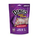 Dingo Twist Sticks Rawhide Chews, Made With Real Chicken, 50 Count $5.70 w/ S&amp;S