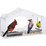 Giant Window Bird Feeder - Clear Acrylic House for Small or Large Wild Bird (Like Cardinals and Chickadees) - $8.08 fs w/prime