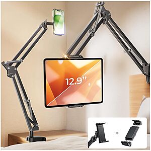 LISEN Tablet Stand Phone Holder for Desk Mount $17.49- Amazon