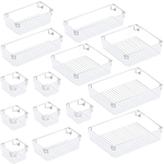 Amazon.com: Puroma 14-pcs Desk Drawer Organizer Trays, 5 Different Sizes Large Capacity Plastic Bins $14.99