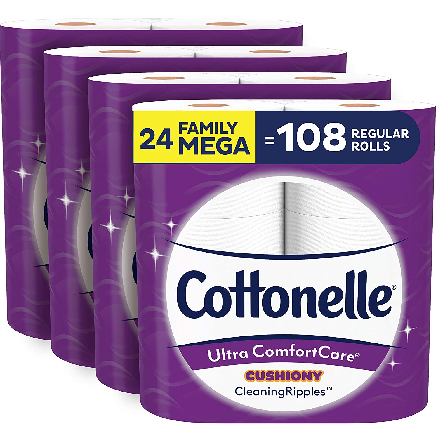 Cottonelle Ultra ComfortCare Soft Toilet Paper with Cushiony Cleaning Ripples, 24 Family Mega Rolls, Bath Tissue - Amazon - $22.42 After Coupon + S&S