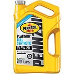 5-Quart Pennzoil Full Synthetic Motor Oil (Various Grades) $12.70 after $10 Rebate + Free Store Pickup