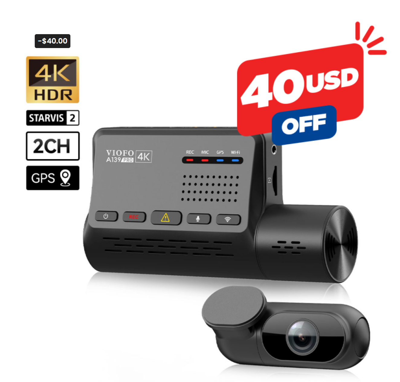 Viofo A139 Pro 4k Dashcam 2CH kit $289.99 - $20 coupon = $269.99 no taxes (YMMV)
