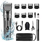 Mens Cordless Hair Clippers with 5 Adjustable Speed Settings &amp; LCD Display $17.99