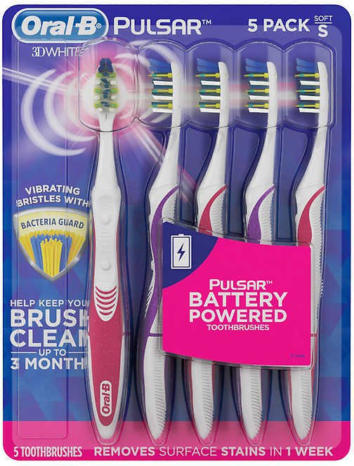 Oral B 3d White Pulsar Battery Toothbrush 5 Pack For 22 99
