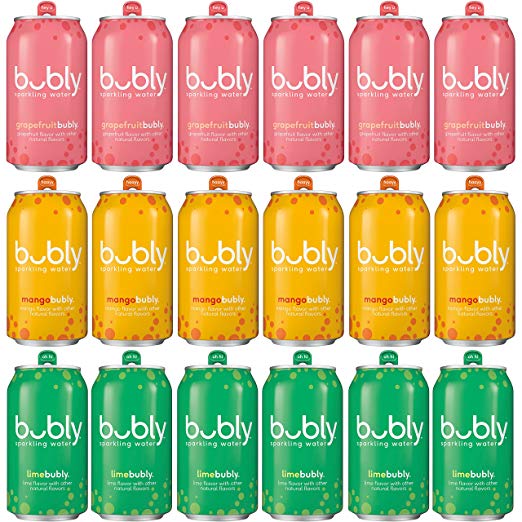 18-Count bubly Sparkling Water, 3 Flavor Variety Pack, 12 Ounce Cans for $6.74 + FS w/Prime