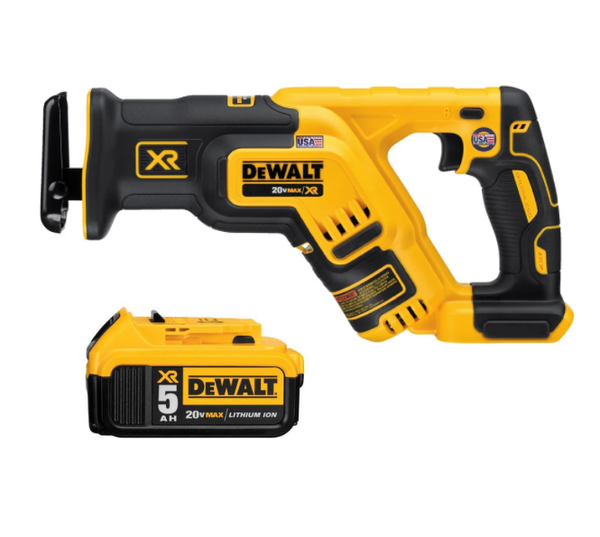 DeWalt DCS367B 20V MAX XR Brushless Compact Reciprocating Saw + DCB205 20V MAX 5 Ah Battery $179.99