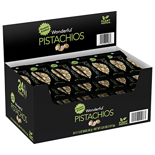 Wonderful Pistachios, Roasted and Salted, 1.5 Ounce (Pack of 24) - $12.73 with 5SS at Amazon (5% S&S = $14.23)