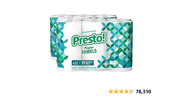 Amazon Brand - Presto! Flex-a-Size Paper Towels, Huge Roll, 40% Subscribe and Save Offer - $16.31 - YMMV