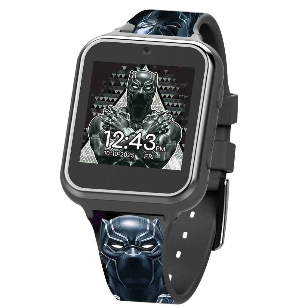Marvel Avengers Assemble Black Panther Unisex Child Interactive iTime Smartwatch 40mm in Black - AVG4748WMC - Walmart.com - $17.98