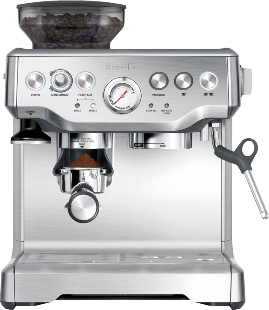 Breville the Barista Express Espresso Machine with 15 bars of pressure, Milk Frother and intergrated grinder Stainless Steel BES870XL - $559.95
