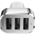 Staples - MOTA High-Speed 3-Port USB Car Charger for Tablets and Smartphones for $10.99