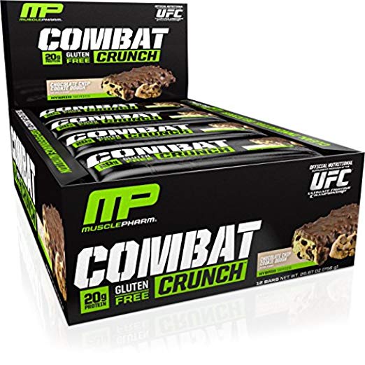 12-Pack MusclePharm Combat Crunch Protein Bar, Chocolate Chip Cookie Dough for $15.39