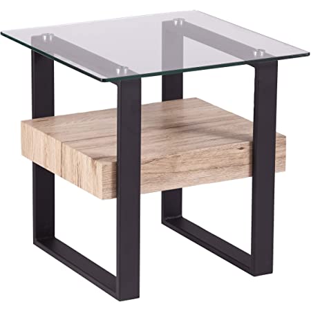 Granstead End Table (Glass, Natural Black) $29 shipped with Prime $28.81
