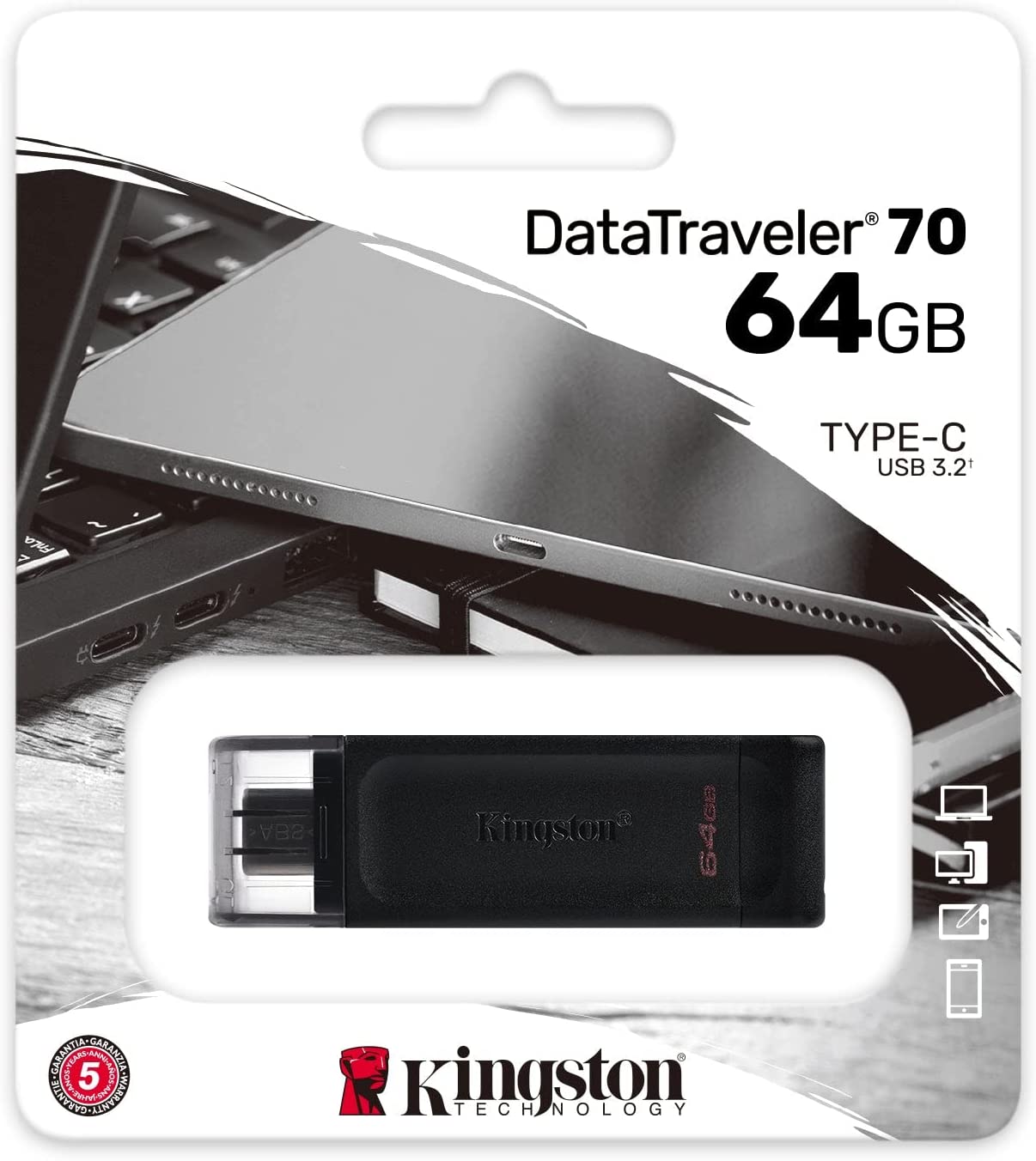 Kingston DataTraveler 64GB Type-C flashdrive with USB 3.2 $3.99 shipped w/ Prime