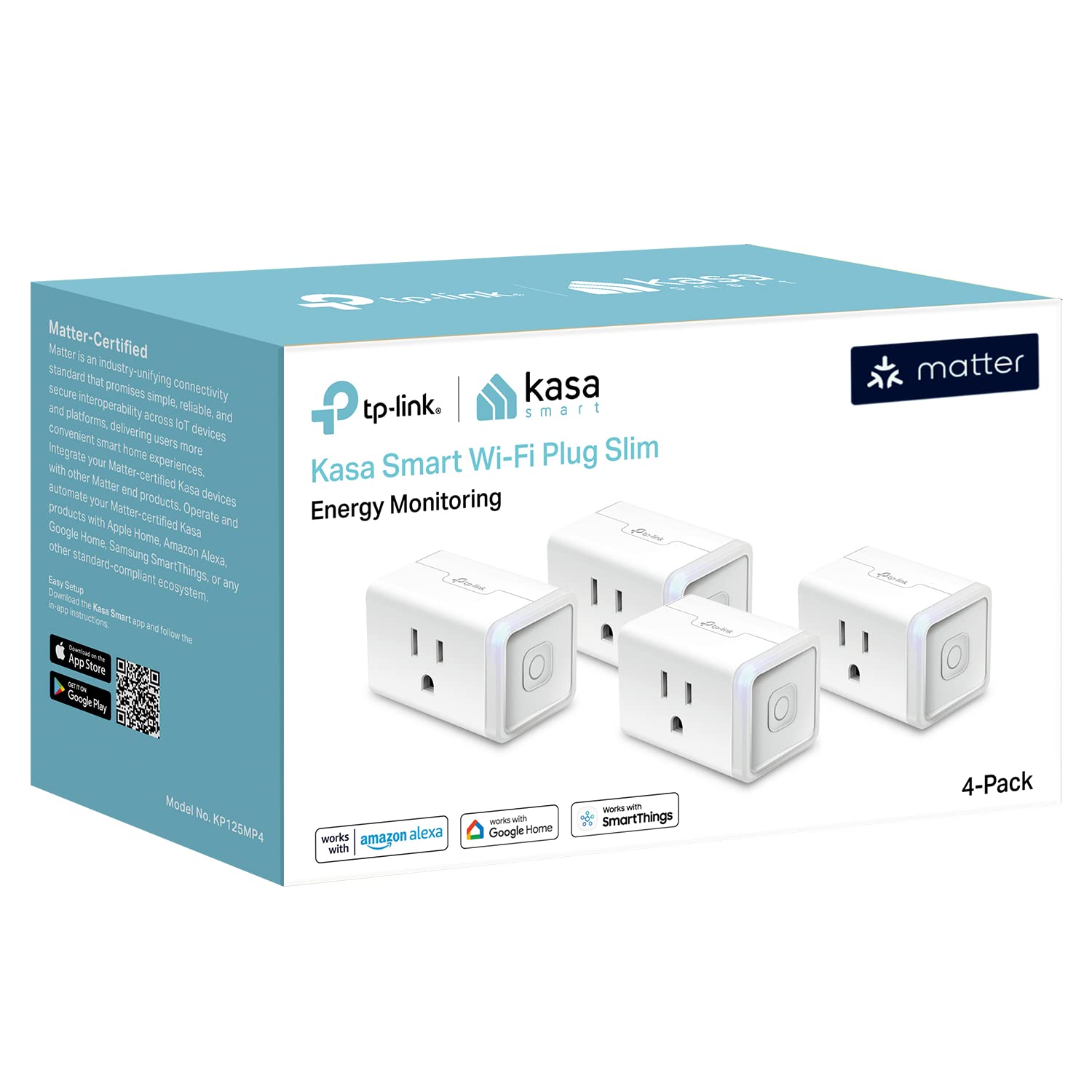 TP-Link EP25P4, 4-pack, Kasa Smart Plug Mini 15A