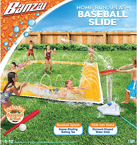 BANZAI Home Run Splash Baseball Outdoor Backyard Water Slide $11.24 shipped w/ Prime