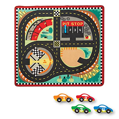 Melissa & Doug Round the Speedway Race Track Rug With 4 Cars $16.90 shipped w/ Prime