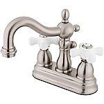 Kingston Brass Heritage 4-Inch Lavatory Faucet (Brushed Nickel) $37.31