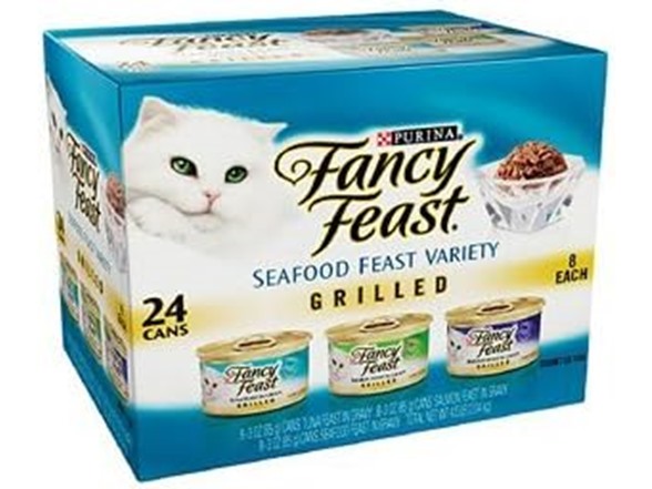 48-Pack 3-Oz Purina Fancy Feast Wet Cat Food (Grilled Seafood Feast Variety Pack) $14.98 + Free S&H w/ Prime