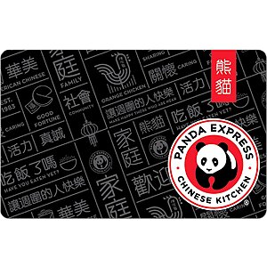 Panda Express eGift Card: $50 eGC $40, $25 eGC $20, $15 eGC $12 (Digital Delivery)