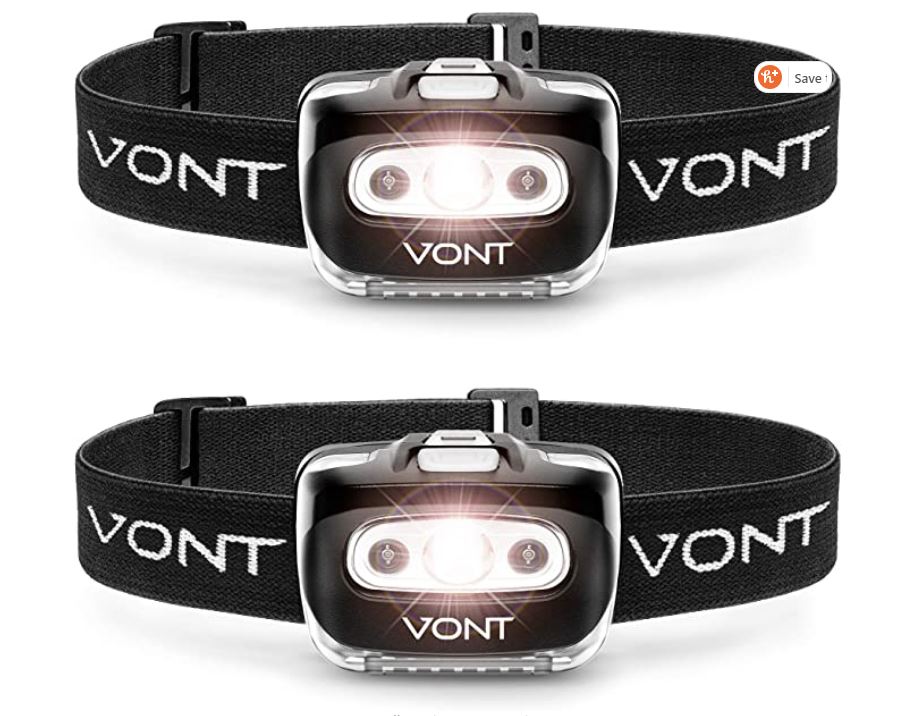 Flash Sale Vont Spark Led Headlamp Flashlight 2 Pack 200 Lumens Super Bright Headlamp 8 96