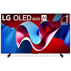 LG 42-Inch Class OLED evo C4 Series Smart TV 4K Processor Flat Screen with Magic Remote AI-Powered with Alexa Built-in (OLED42C4PUA, 2024) $796.99