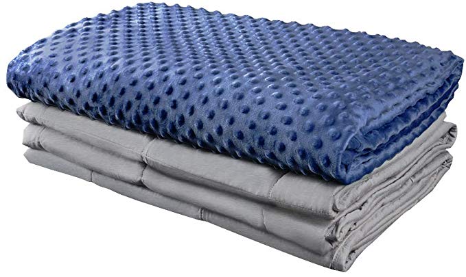 100% Cotton Adult Weighted Blanket & Removable Cover (60"x80", 15 lbs) $56.69 + Free Shipping