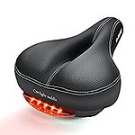 DAWAY Waterproof Bike Seat / Memory Foam Padded Leather Bicycle Saddle Cushion with Taillight for $23.19 AC @Amazon
