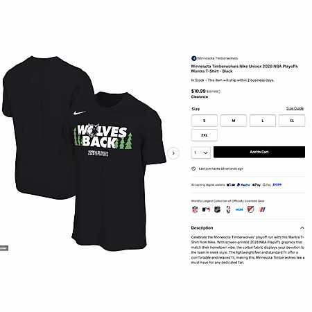 Minnesota Timberwolves Playoff T-Shirt — 71% Off!