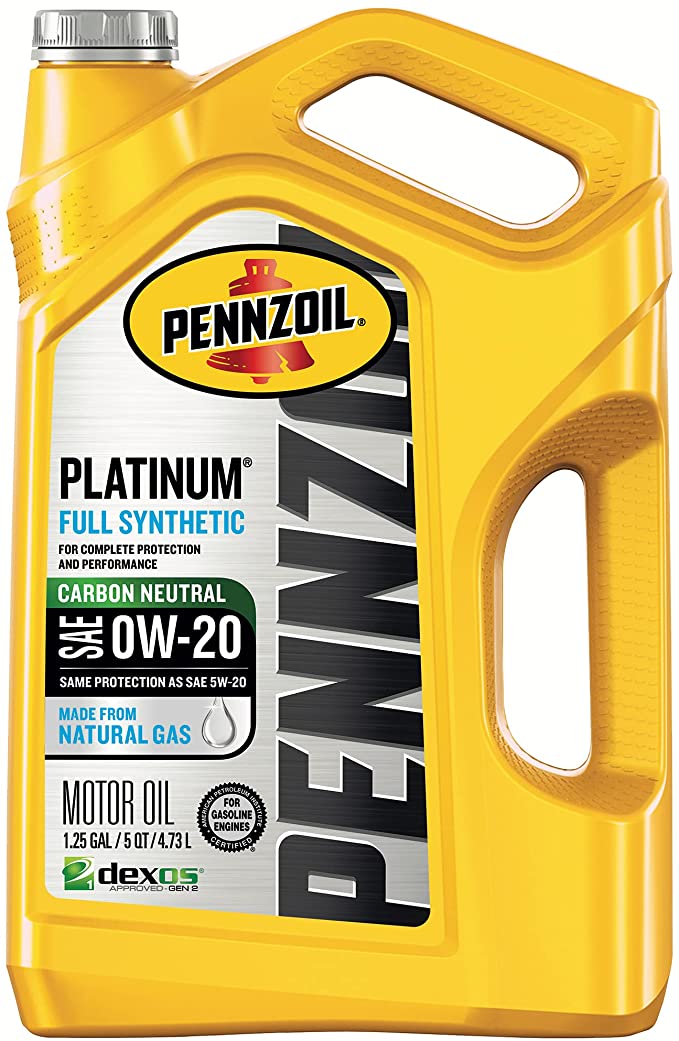 Amazon: Pennzoil Platinum Full Synthetic 0W-20 Motor Oil (5-Quart, Single-Pack) $19.65 or less