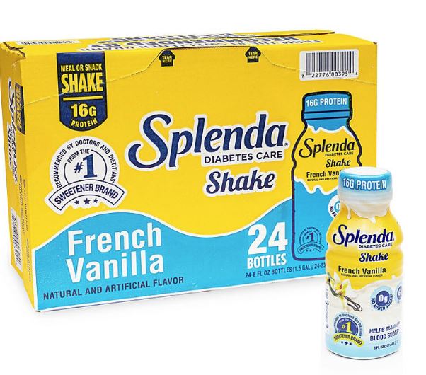 Splenda Diabetes Care Shake French Vanilla 24 x 8fl oz bottles B&M $13.81