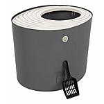 Iris Top Entry Cat Litter Box w/ Grooved Lid & Scoop (Large) $14.80