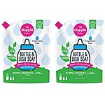Dapple Baby Bottle &amp; Dish Liquid Soap Refill Pouch, Fragrance Free, (Pack of 2) 68.0 Fl Oz - $12.78