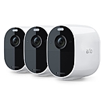 Arlo Essential Spotlight Camera 3 Pack Wireless Security Wire-Free, 1080p Video Color Night Vision, 2-Way Audio, 6-Month Battery Life Direct to Wi-Fi, No Hub Needed White - $129