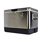 Koolatron Stainless Steel Ice Chest Beverage Cooler with Bottle Opener, 51 L (54 qt), 85 Can Capacity - $83.94 plus tax (after $46 coupon) - free shipping on Amazon with Prime