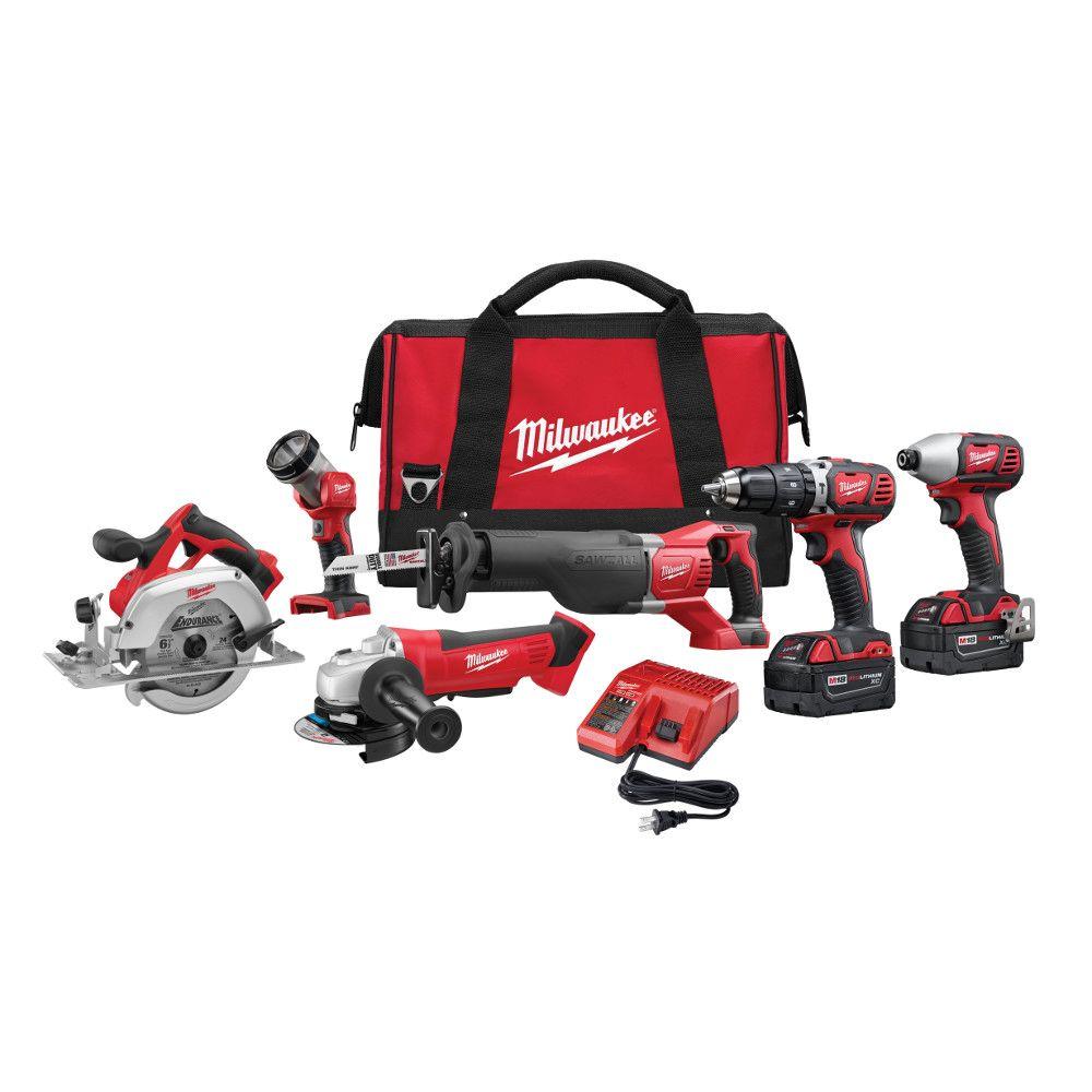 Milwaukee M18 18-Volt Lithium-Ion Cordless Combo Kit (6 ...