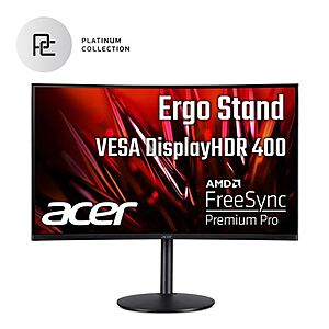Acer EI322QUR Sbmiipphx 31.5" 2K WQHD (2560 x 1440) 165Hz Curved Screen Gaming Monitor Platinum Collection $219