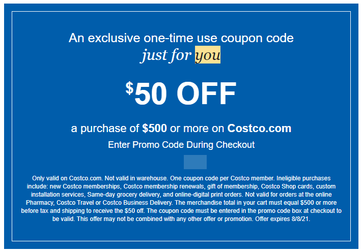 Costco Members:  Check your email for $50 off of $500 on an online order.  YMMV and targeted! $450
