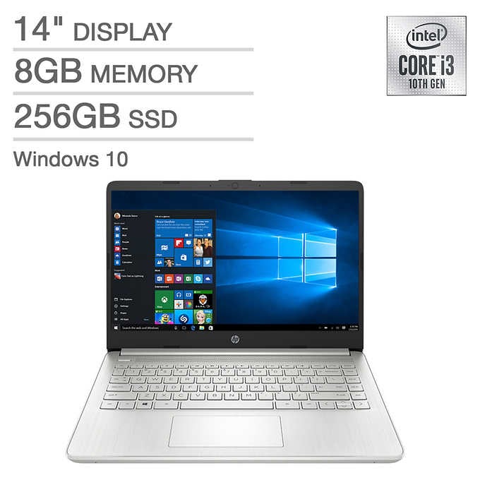 Costco Members Hp 14 Laptop I3 1005g1 256gb Pcie Ssd 8gb Ddr4 Win 10