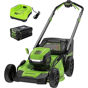 Greenworks 80 Volt 21-Inch Self-Propelled Lawn Mower (1 x 4.0Ah Battery and 1 x Charger) Green 2544802/MO80L413 - $399