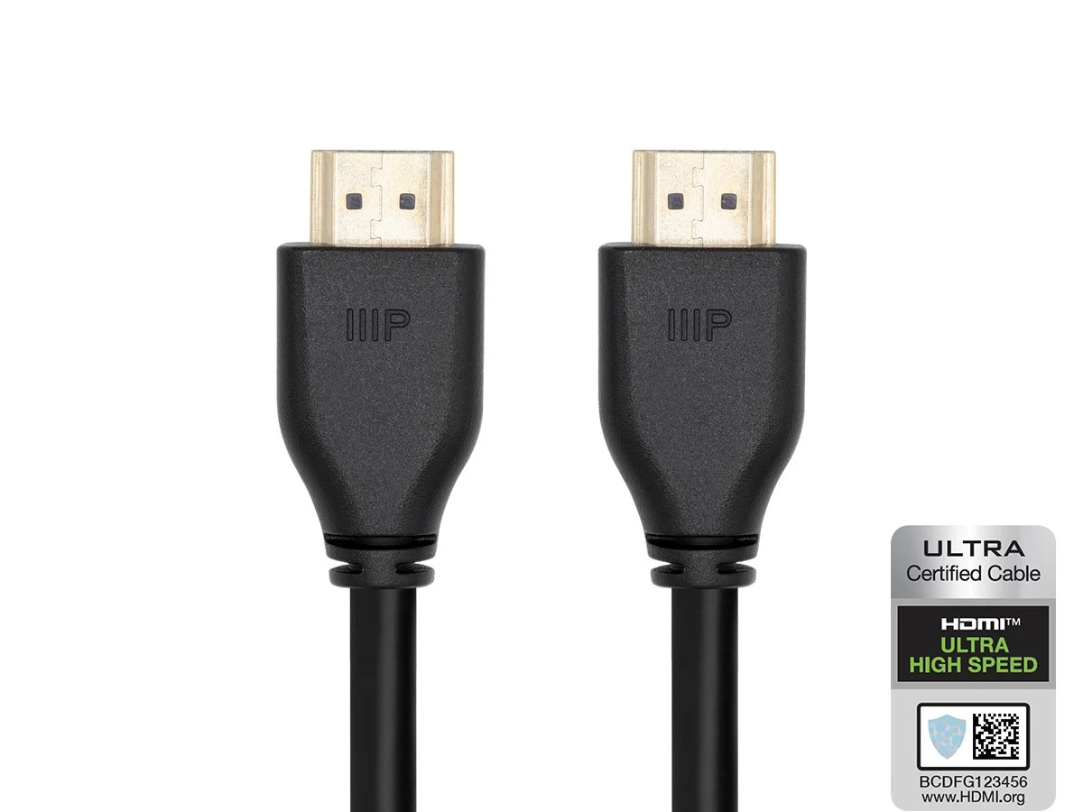 $3.99 Monoprice 8K Certified Ultra High Speed HDMI Cable - HDMI 2.1, 8K@60Hz, 48Gbps, CL2 In-Wall Rated, 30AWG, 6ft, Black